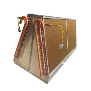 High Quality V Type Air Cooled Copper Tube Refrigeration Condenser Oil Heat Exchanger for Cold Room Use